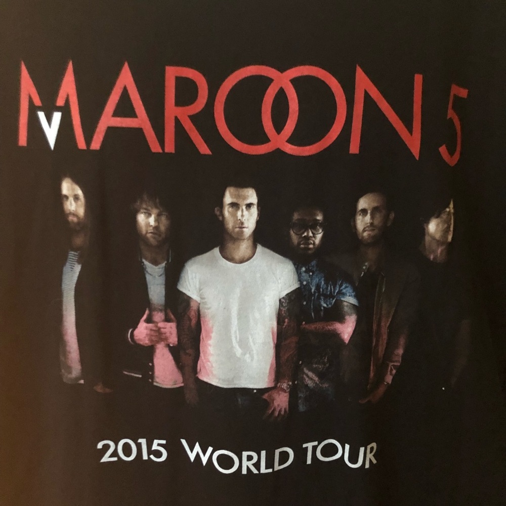 Maroon 5 2015 World Tour t shirt 2 sided